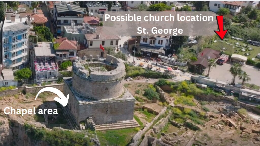 Possible sites of the St. George Hidirlik Tower church